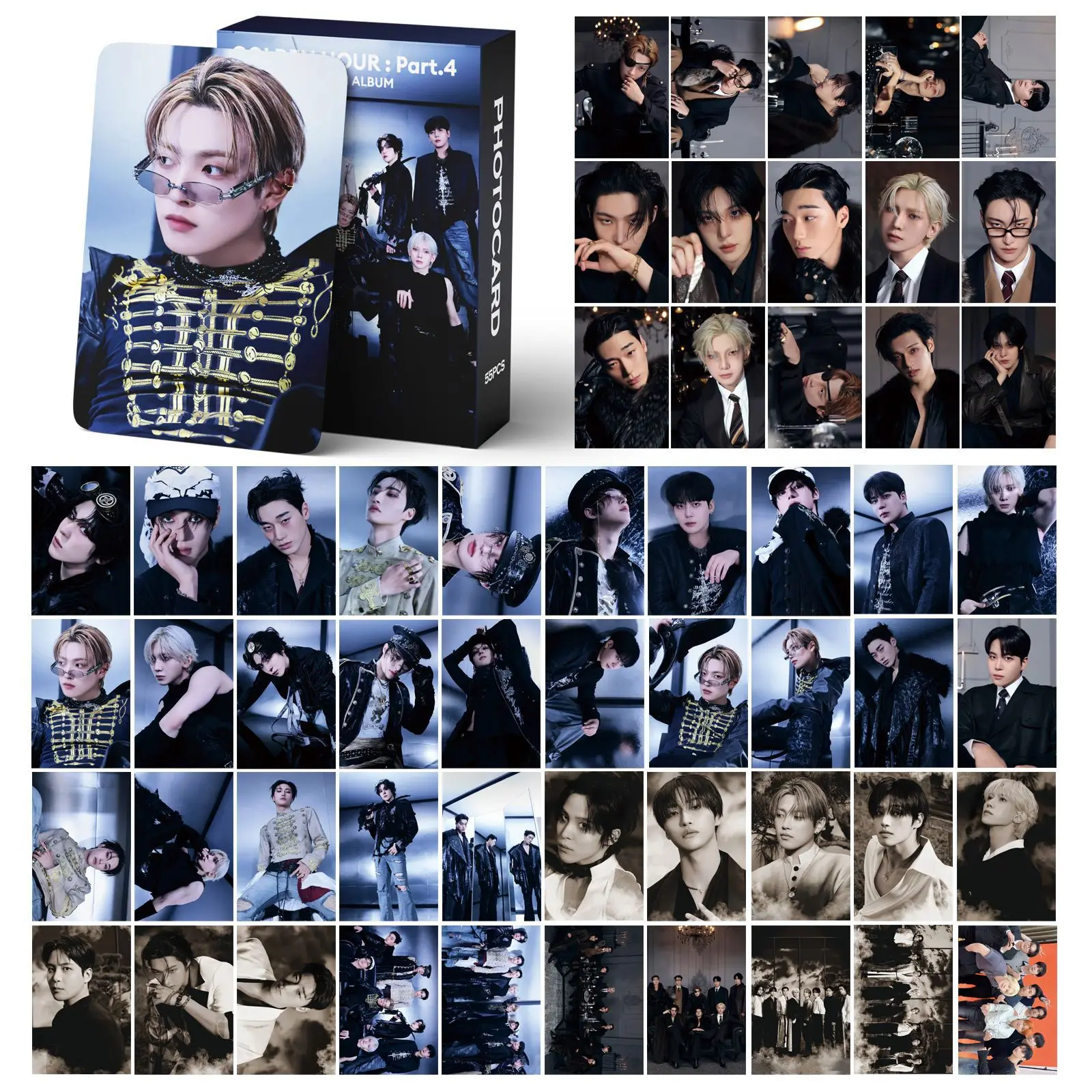 55pcs/set ATEEZ GOLDEN HOUR : Part.4 Lomo Star Photocards Photo Lomo Cards Fans Collection Printed Cards