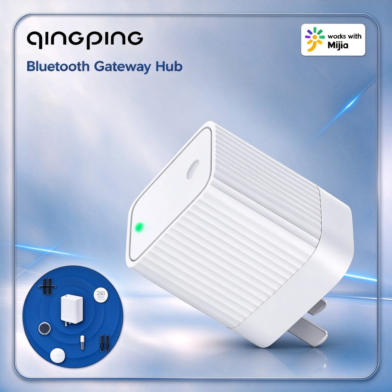 Qingping Bluetooth Gateway Hub WiFi Compatible Remote Data View SubDevice Smart Linkage Smart Home Bridge Works With Mi Home APP