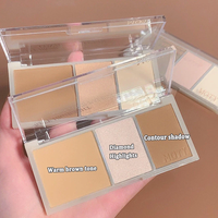 3-Color Bronzer Contouring Palette Face Matte Brown Coffee Contour Shadow Powder High Gloss Illuminator Makeup Shaping Palette