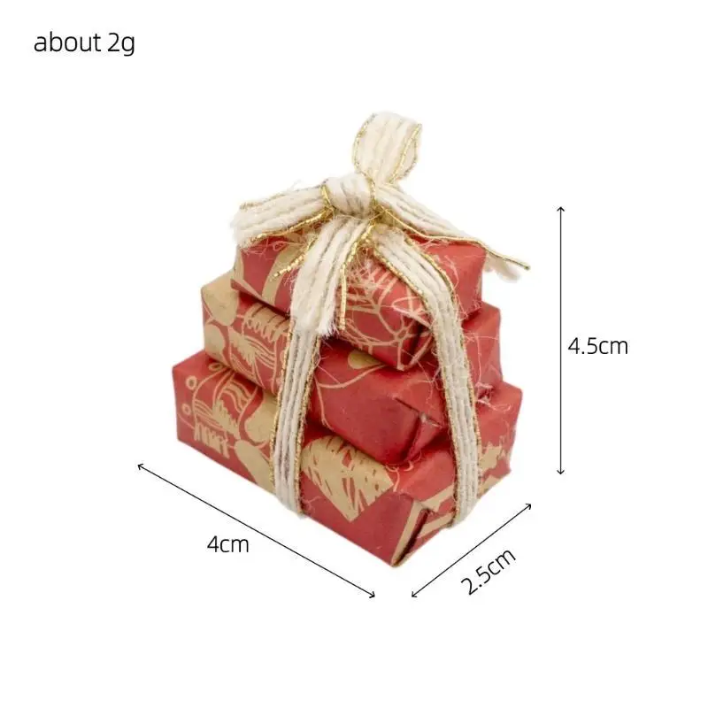 Dollhouse Miniature Christmas Gift Box Christmas Scene Party Favors Decorative Accessories Surprise Gifts Christmas Props