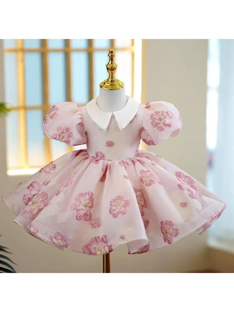 Girls' Formal Dress Piano Performance Flower Girl Wedding Little Girl Princess Dress Children's Host Birthday Performance Costum