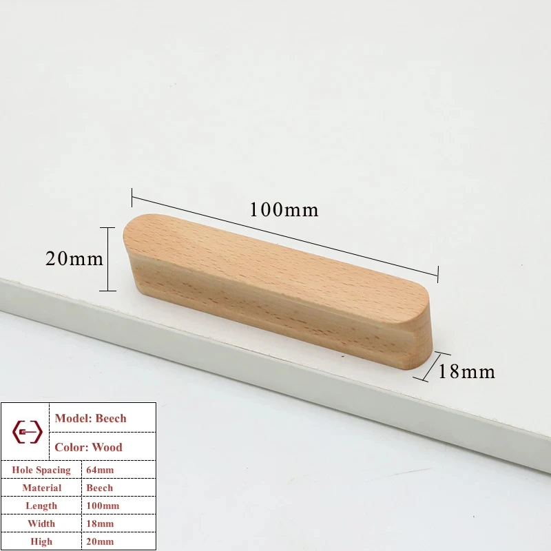 Walnoot Beuken Keukenkast Handvat Lade Massief Houten Meubeldeur Lade Ronde Knop Kast Houten Handvat Hardware Lange Trek
