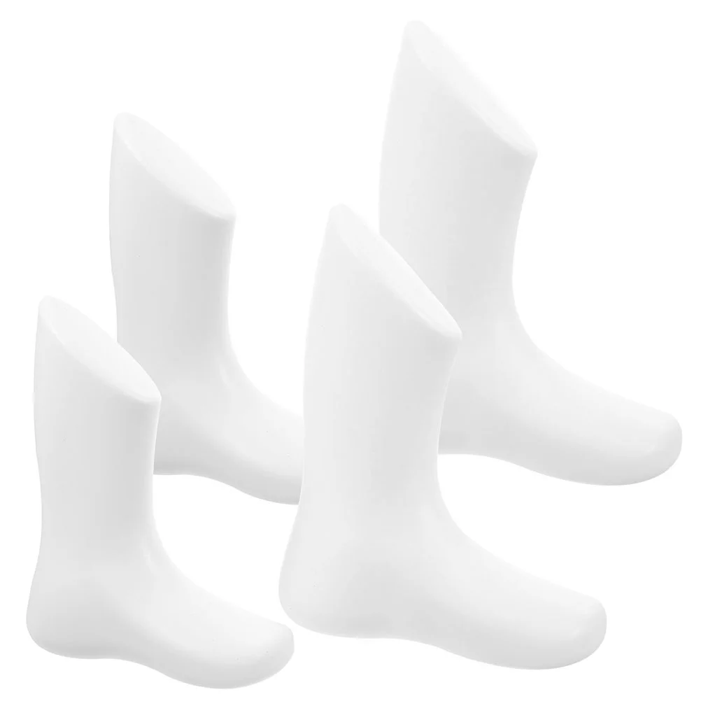 4 Pcs Baby Foot Mold Sock Display Holder Small Mannequin Feet Model Shoes Displaying Plastic Store Toddler