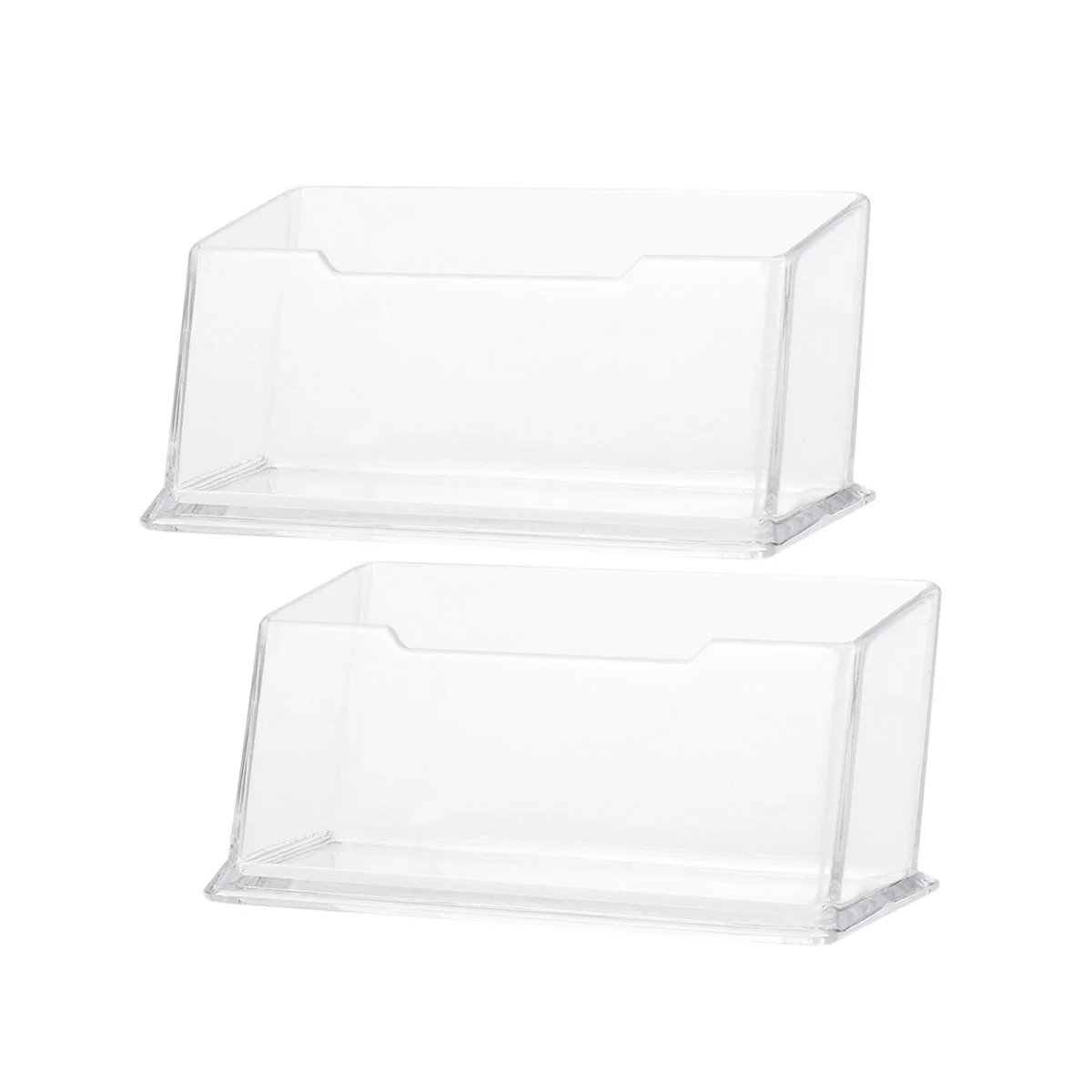 

4 Pcs Transparent Acrylic Business Card Holder Vertical Desk Case Small Size Office Organizer ID Display Storage Box