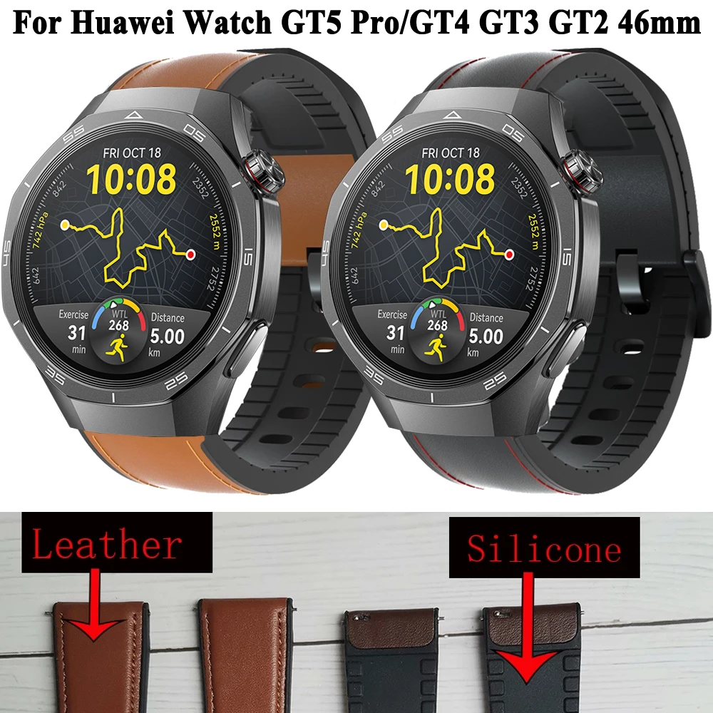 Correa de silicona de 22mm Compatible con Huawei Watch GT 5 GT5 Pro pulsera para Huawei 4 Pro GT4 GT3 GT2 Pro pulsera de reloj
