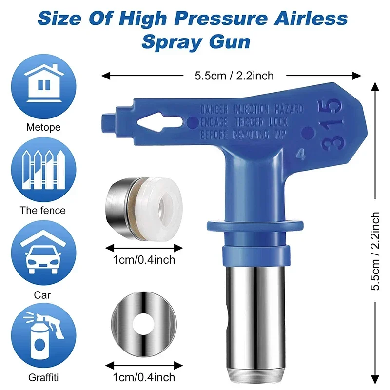 Blue Airless Nozzle Spray Gun Airbrush Tip For Home Garden Tool Paint Sprayer Fine Finish Seal Nozzle 211 313 315 415 417 517