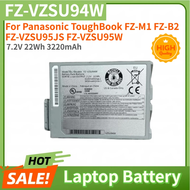 High Quality FZ-VZSU94W Laptop Battery 7.2V 22Wh 3220mAh For Panasonic ToughBook FZ-M1 FZ-B2 FZ-VZSU95JS FZ-VZSU95W Brand New