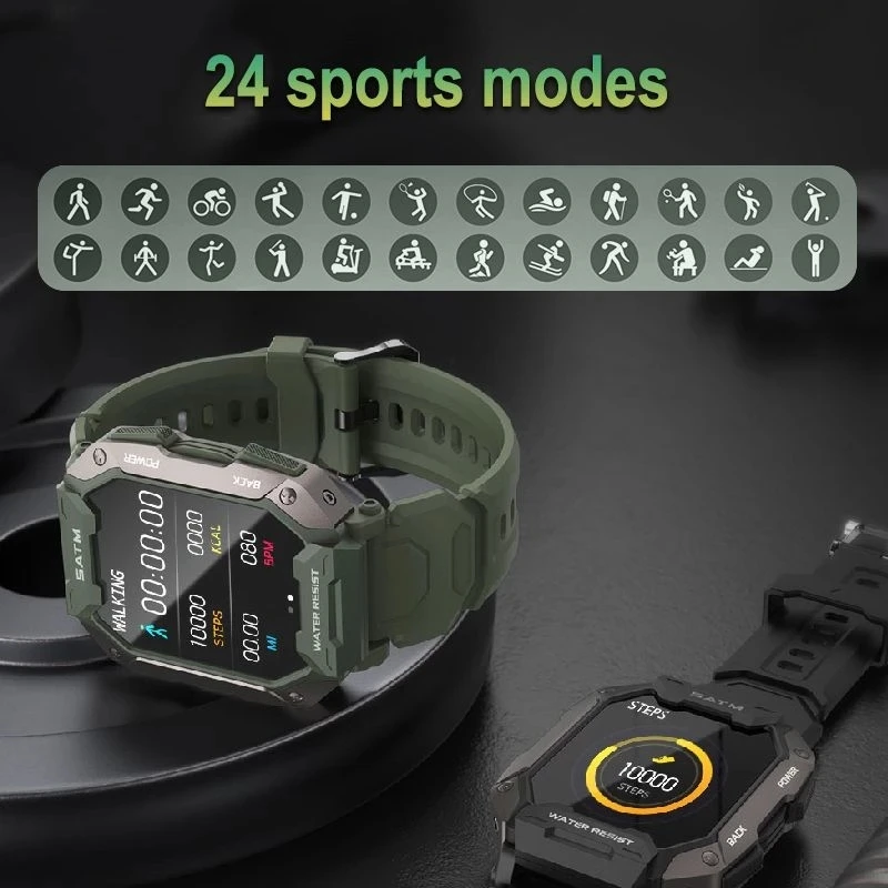 Smart Watch Men Bluetooth Full Touch Screen 5ATM Waterproof Sports Fitness GPS Military Music Control Voice Call Ladies Watches