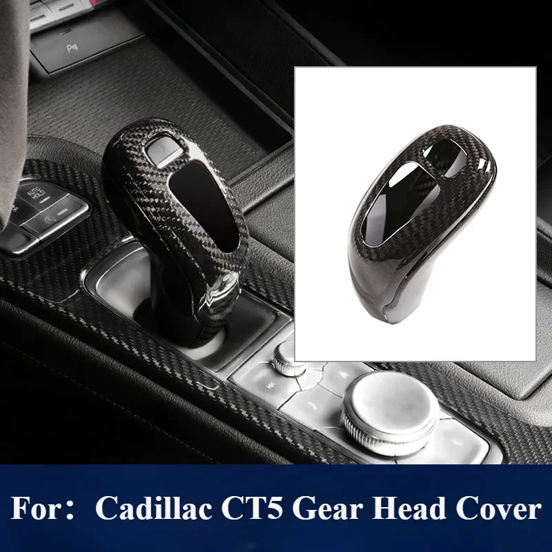 

Suitable For Cadillac CT5 Carbon Fiber Gear Knob Cover Interior Modified Automotive Accessories