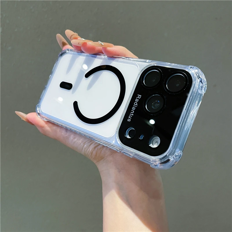 Luxurious Transparent Phone Case For iPhone 17 16 15 14 13 12 11Pro Max Support wireless charging Great Grip Feeling
