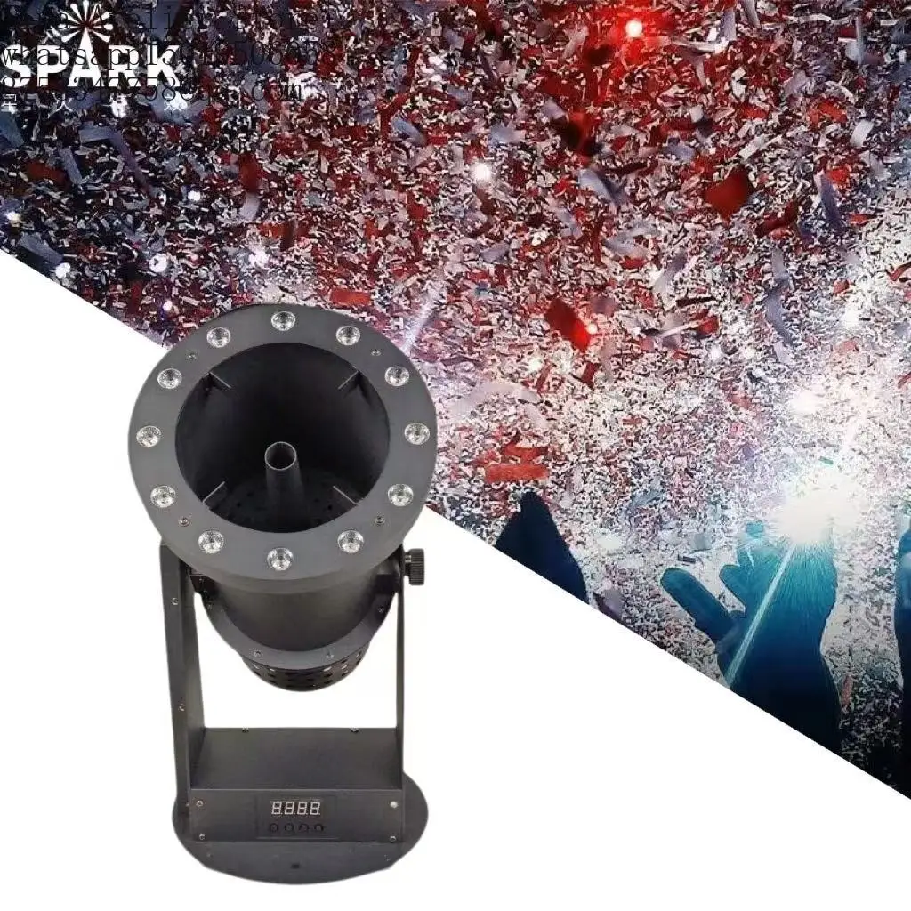 SP Hot Selling 1500W LED Metal Confetti Cannon Machine 12pcs RGB for Party Wedding Stage Show