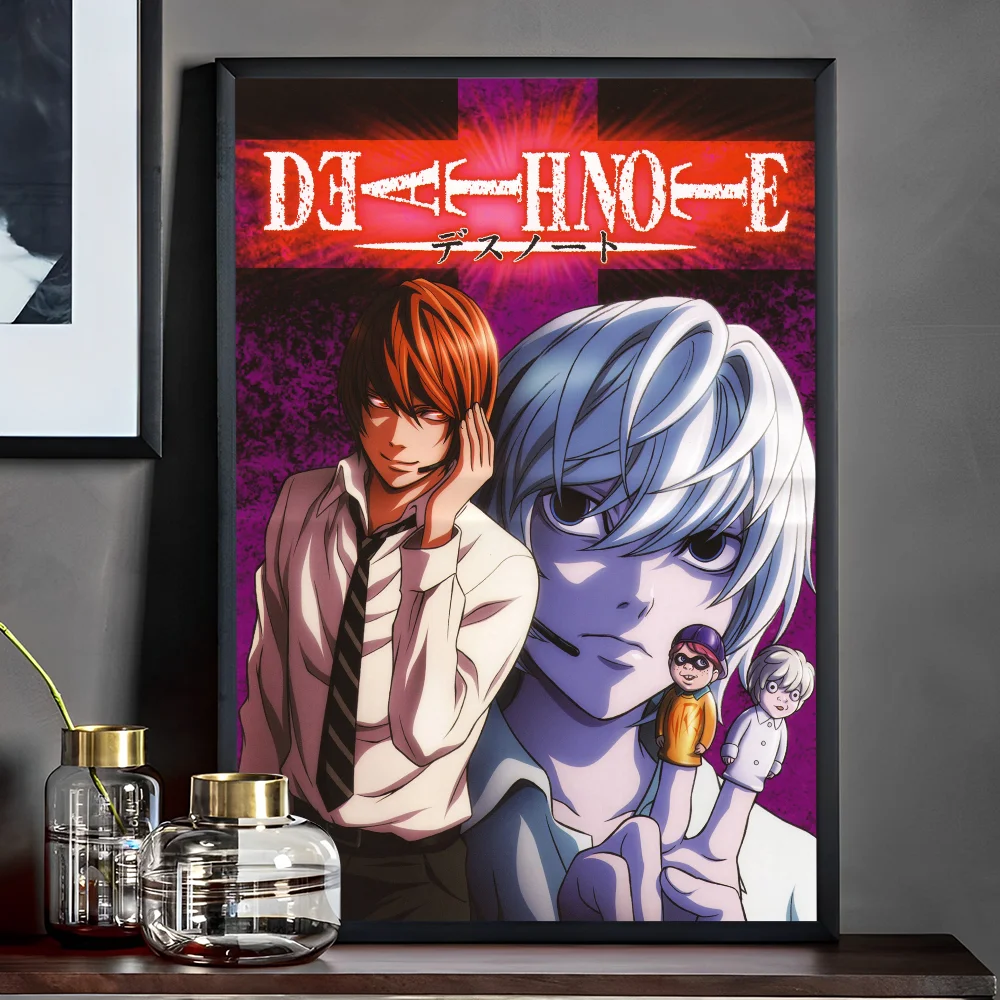 Affiches Vintage Classiques de Death Note d\'Anime, Peinture Murale, Papier Kraft Blanc, Décoration de Chambre Kawaii