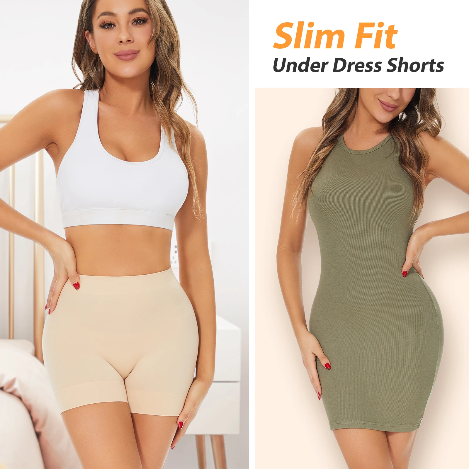 Pantalones cortos antirozaduras para mujer, ropa interior sin costuras, bragas de Control suave, Invisible, de seguridad, cintura alta