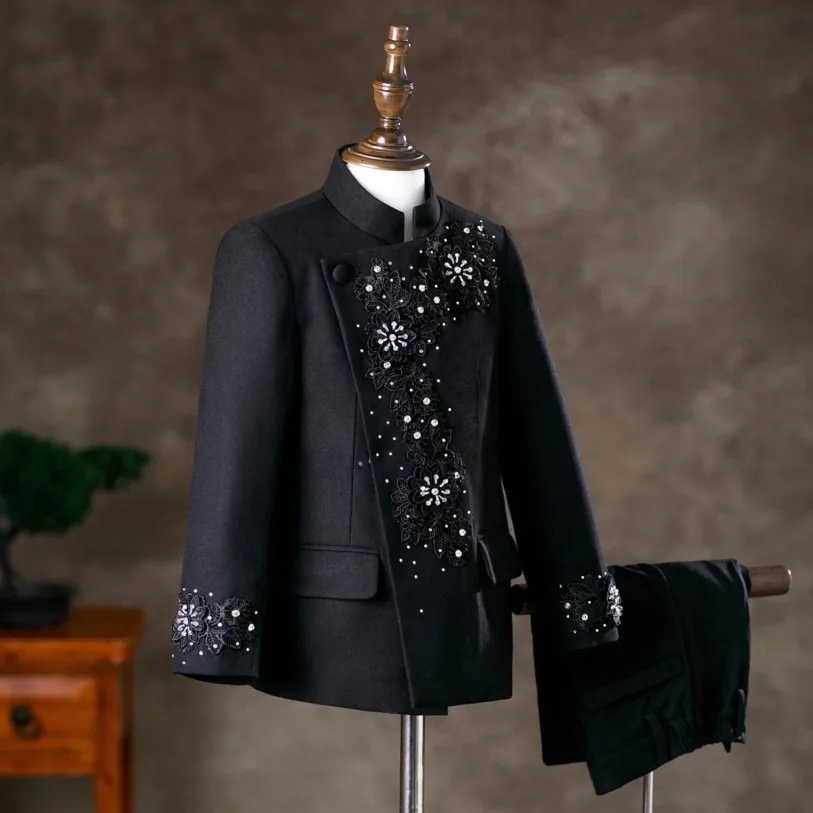 Neue Kinderanzüge für Hochzeit, Geburtstag, Party, Host-Klavier führt einen Spaziergang auf, Show, Smoking, Jungen-Blazer-Sets A4776 – Detail 5