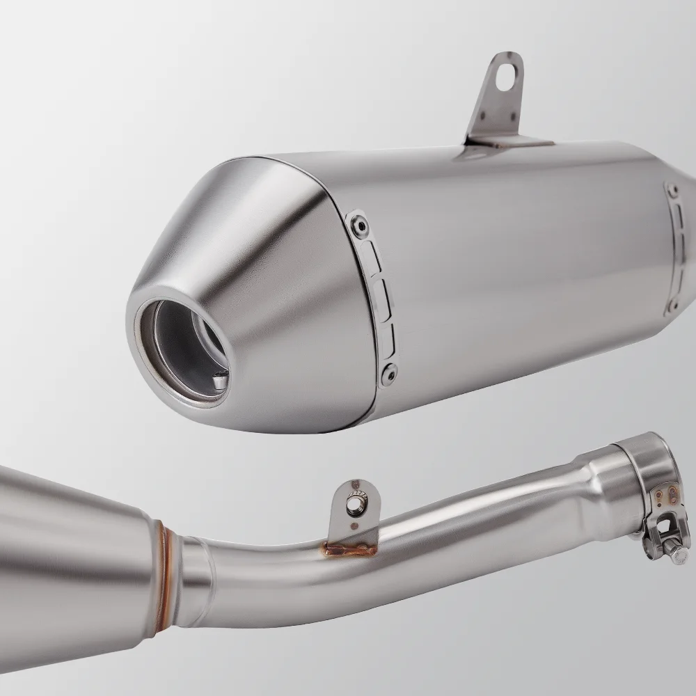 Complete exhaust system for Kovemoto MX250 Cross-Country exhaust pipe, Racing Line