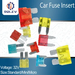 Fuses 32V Micro2 Mini Small Medium Car Fuse 1A 2A 3A 5A 7.5A 10A 15A 20A 25A 30A 35A 40A 45A 50A Amp Clip Fuse Set for Car Truck