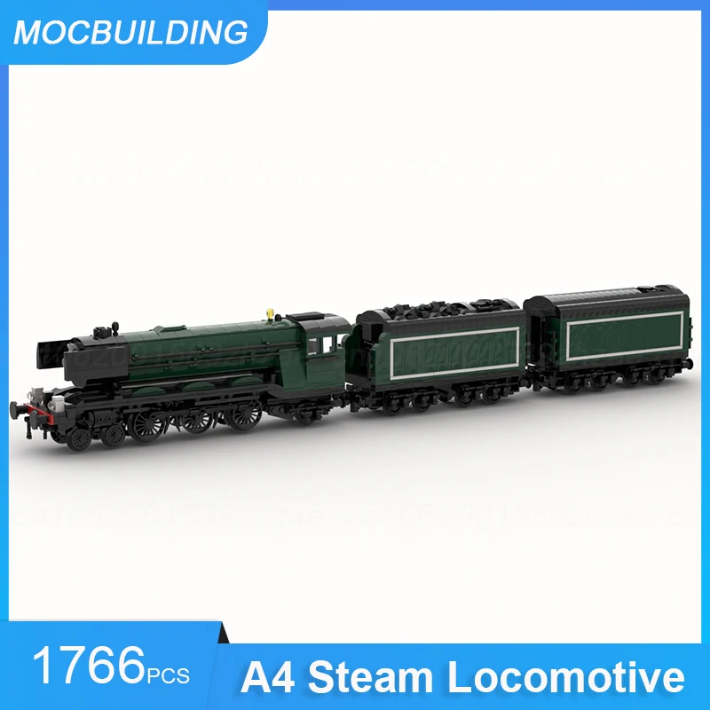 MOC Building Blocks Lner Class A4 รถจักรไอน้ํารถไฟรุ่น DIY ประกอบอิฐการขนส่งของเล่นสร้างสรรค์ของขวัญ 1766PCS