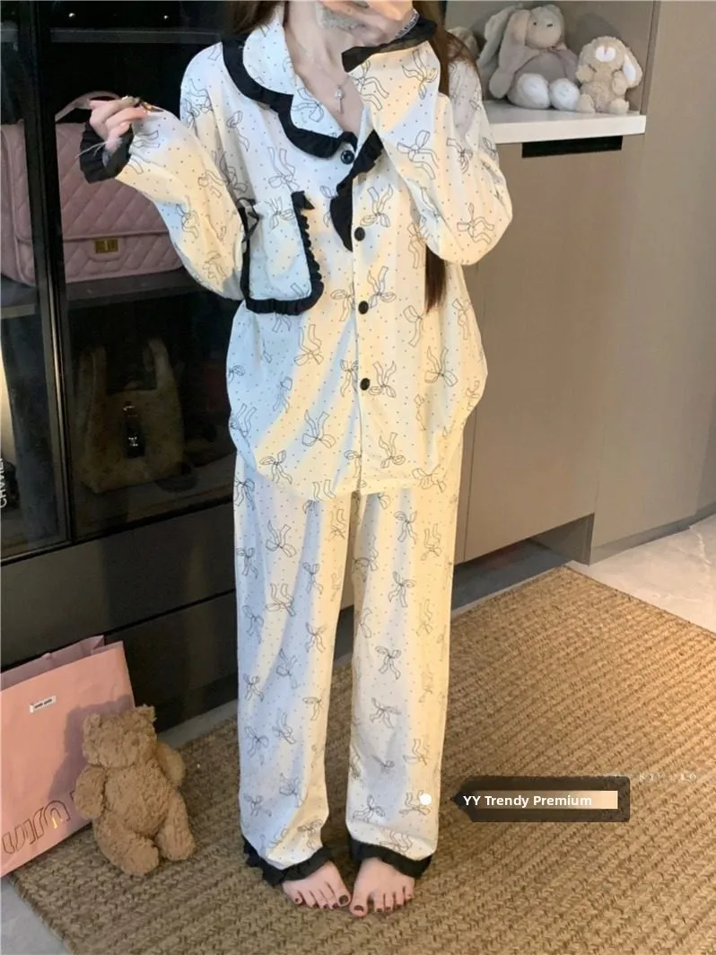 

Cloud Cotton Long Sve Long Pants Spwear Set for Women Early Spring ey KT Cute Outdoor Home Clothes Ensemble