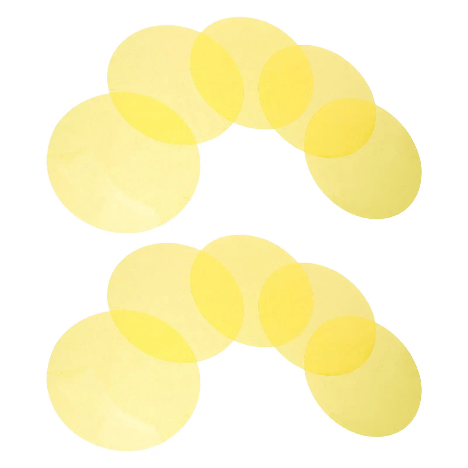 10Pcs Yellow Round Color Filter Film Sheets 15Cm Adhesive Light Gel Sheets for Spotlight Color Correction Recessed Lamps