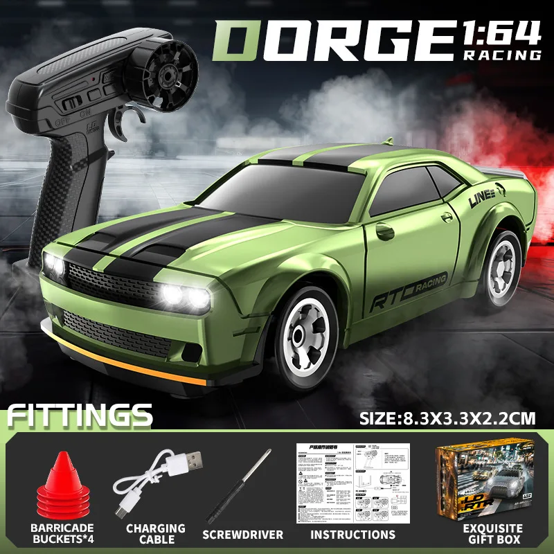 Samochód zdalnie sterowany do driftu 1:64 2.4G Mini Pełnokształtny Samochód Akrobacyjny Radiowo Sterowany 4WD Model Samochodu Wyścigowego na Biurko Zabawka Prezent Urodzinowy dla Chłopca