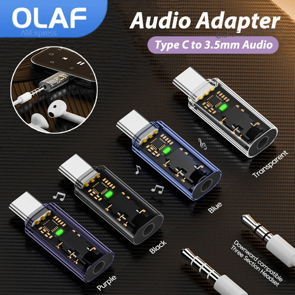 OLAF Typ C auf 3,5 mm Kopfhörer-Audio-Adapter 3 5 Klinke Buchse USB C Aux Audio-Konverter für iPhone 15 Samsung Galaxy s23 s22 Xiaomi