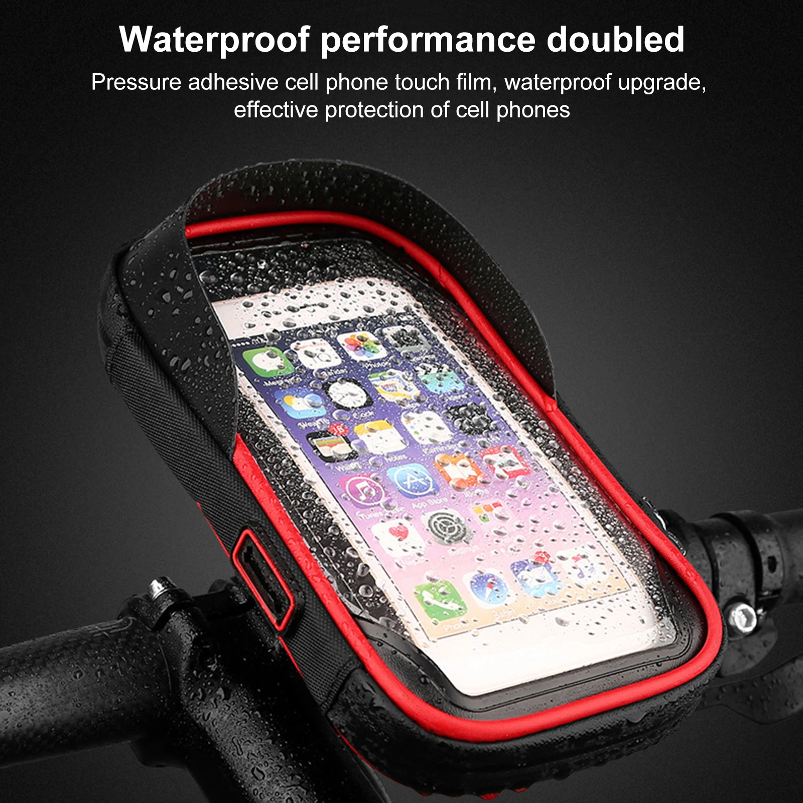 6.4 inch Waterproof Bicycle Phone Holder Stand Motorcycle Handlebar Mount Bag Cases Universal Bike Scooter Cell Phone Bracket