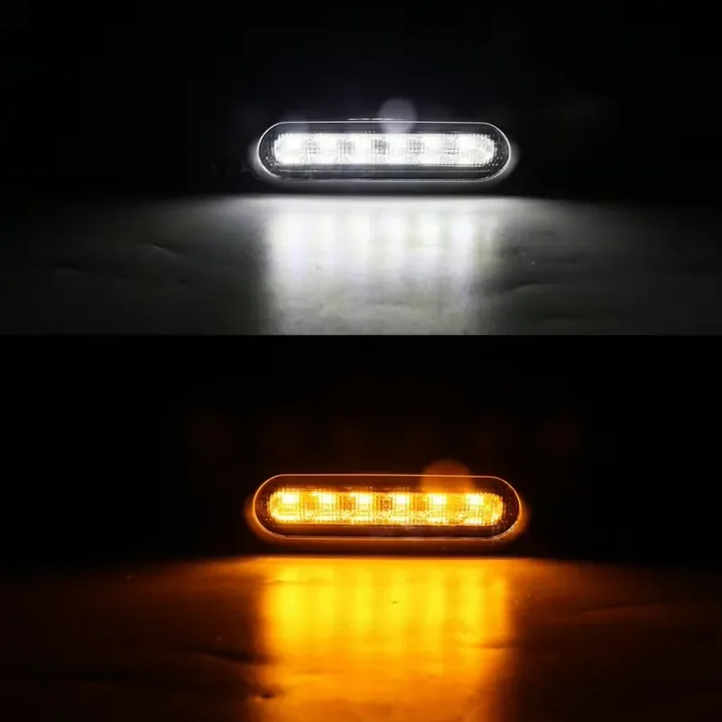 Universal 1.3-inch/1.25-inch Bumper Bar LED Light Bar White Daytime Running Lights Amber Turn Signal Motorcycle Road Lights