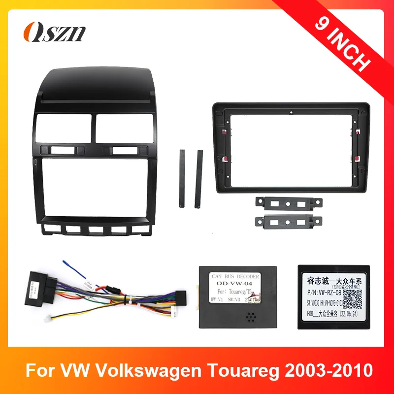 For VW Volkswagen Touareg 2002-2010 9 Inch Car Dash Mount Installation Double Din DVD Frame Trim Kit Fascia Panel