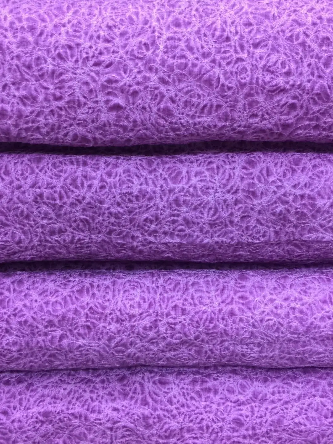 

Chinese Fabric Dirty Dyed Ramie Cloth Summer Thin Purple Fried Color Flower Embroidery Dress Robe Style Linen 1 Meter