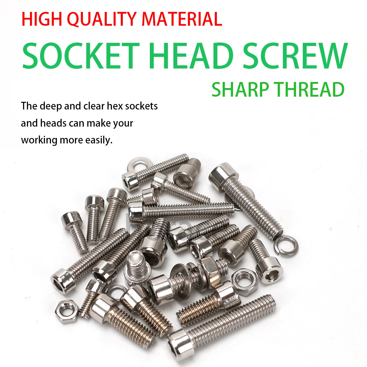 520-Piece Stainless Steel Cup-Head Hex Nut and Bolt Set - Includes Flat Washer Wrench, Cup-Head Bolts, and Screws