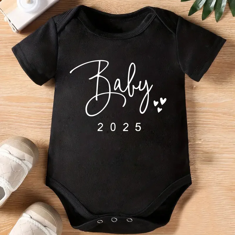 Baby Announcement Coming Soon 2025 Newborn Baby Romper Casual Boys Girls Bodysuit Body Pregnancy Reveal Clothes Infant Jumpsuit