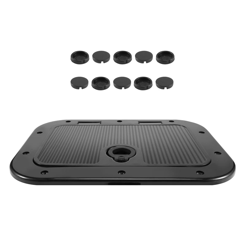 

Marine Deck Plate Access Cover Pull Out Inspection Hatch With Latch For Boat Kayak Canoe, 14.96 X 11.02 Inch / 380 X 280Mm -Blac