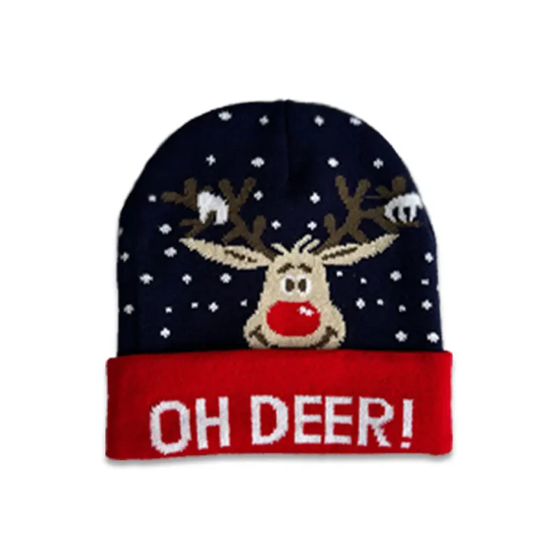 Creative Y2K Beanie Knitted Hat christmas Men Women Elk deer Multi Colors Wool Warm Winter Autumn Jacquard Cap Hip Hop cap ﻿