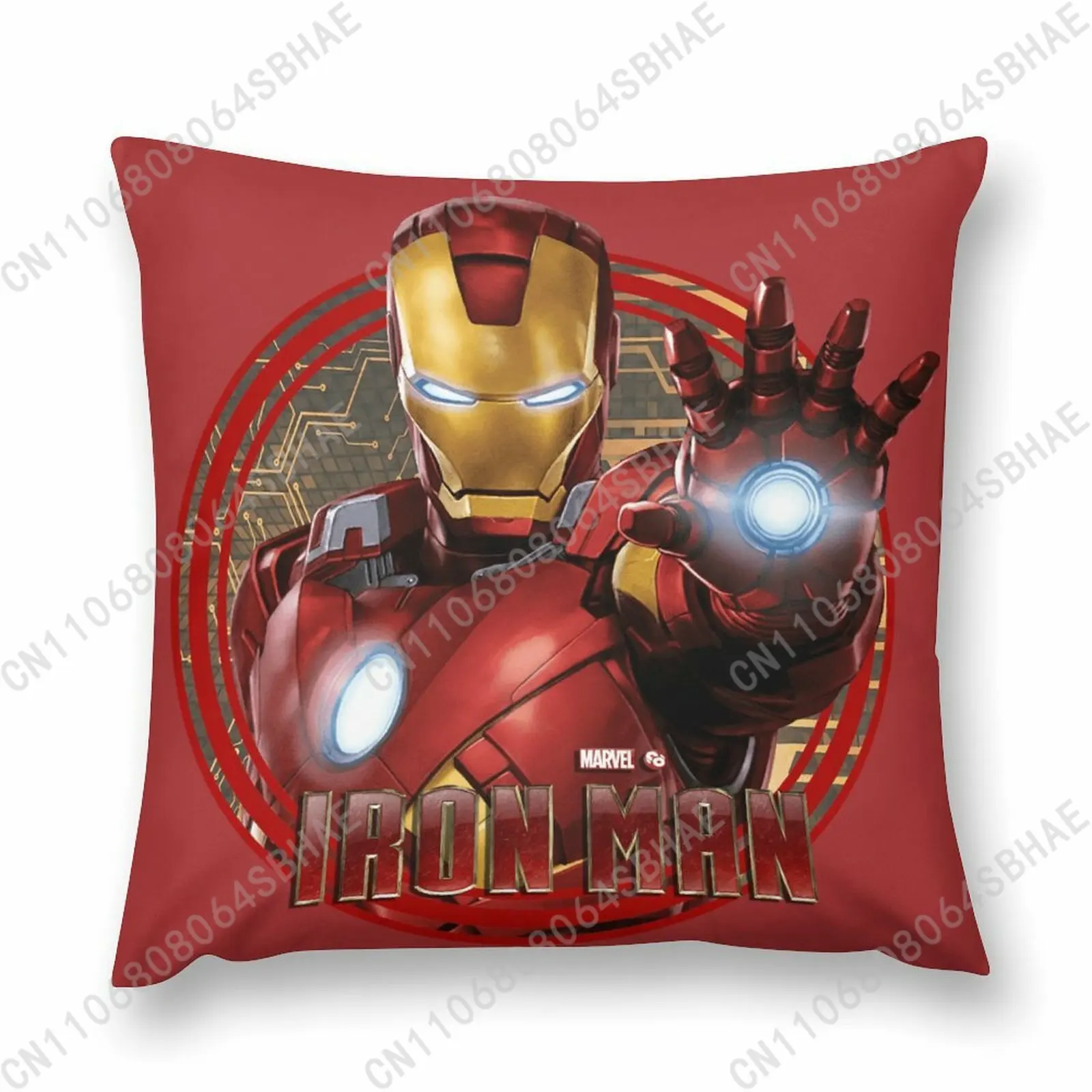 

Marvel Iron Man Custom Pattern Short Plush Pillow Cover Soft Short Fur Cushion Living Room Personalized Decor Cosplay