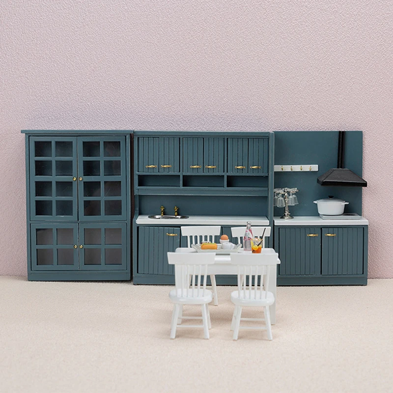 1/12 Scale Dollhouse Miniature Furniture Deluxe Wooden Kitchen Set