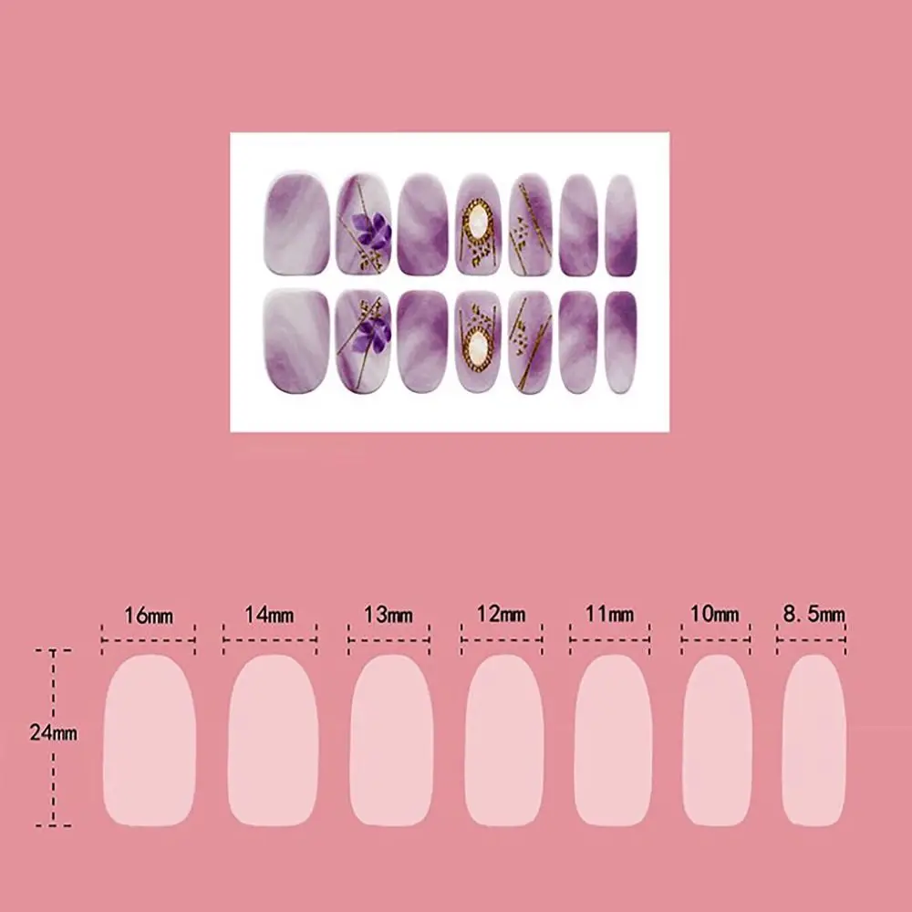 Trendy 14 Strips Gel Nail Stickers Semi Cured INS Nail Patch Full Cover Nail Art Stickers DIY Nail Art Making