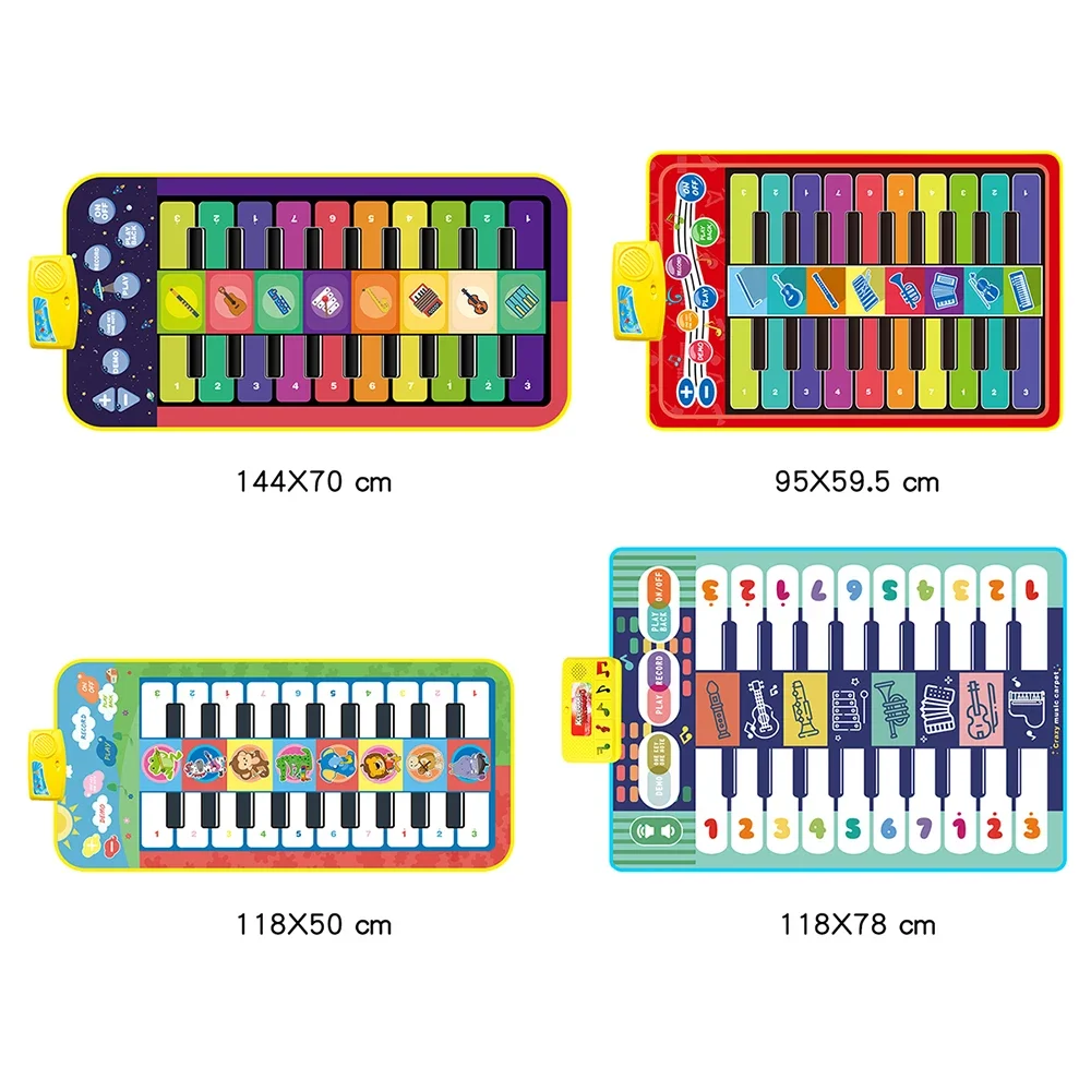 Kids Musical Piano Mat Toddle Mat Dance Mat Duet Keyboard Play Mat 20 Keys with 5 Paly Modes 8 Instrument Sound Educatinal Toys