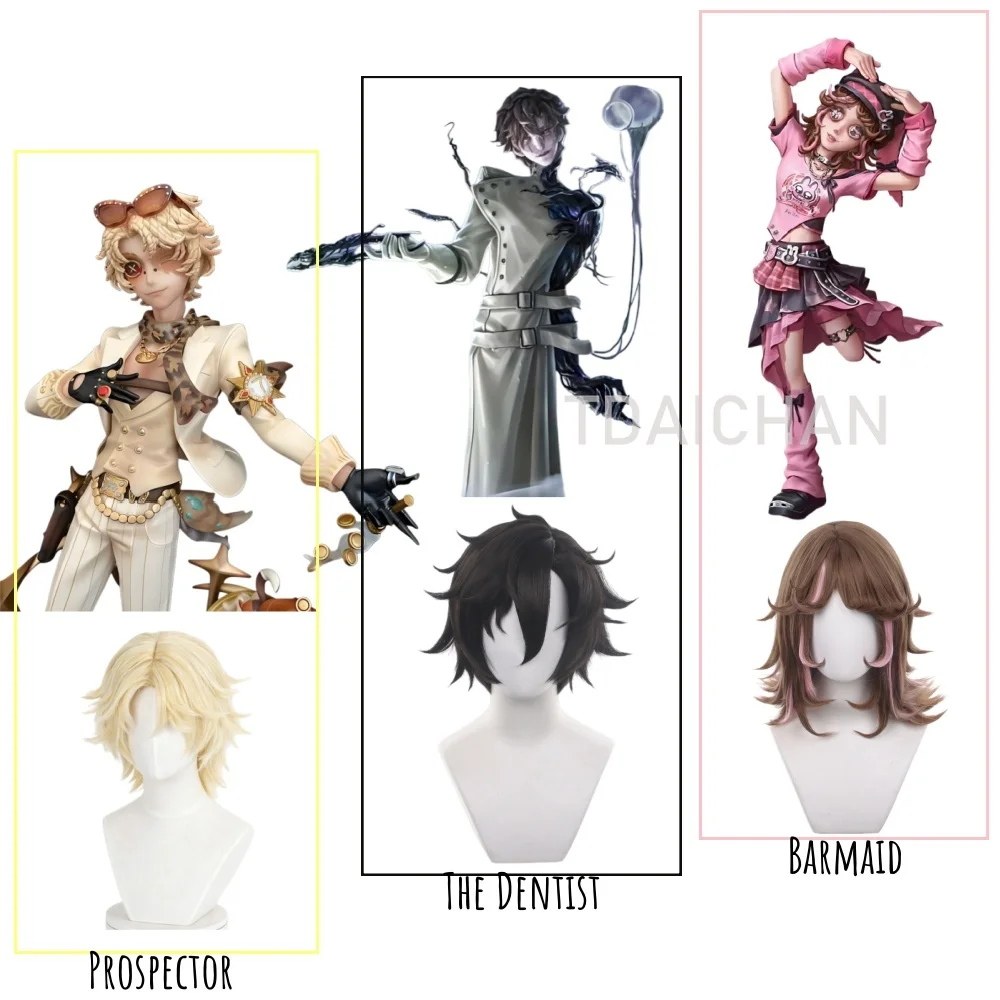 Peluca de disfraz de Game I5cosplay, The Dentist, Fenson, Hunter, Barmaid, Demi, Bourbon, Prospector, Norton, Campbell, cabello dorado, peluca gratis