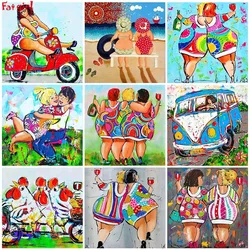 5D Diy Diamond Painting Cartoon Fat Girl 3D Diamond Embroidery Sexy Ladies Cross Stitch Rhinestone Mosaic Picture Art Home Decor