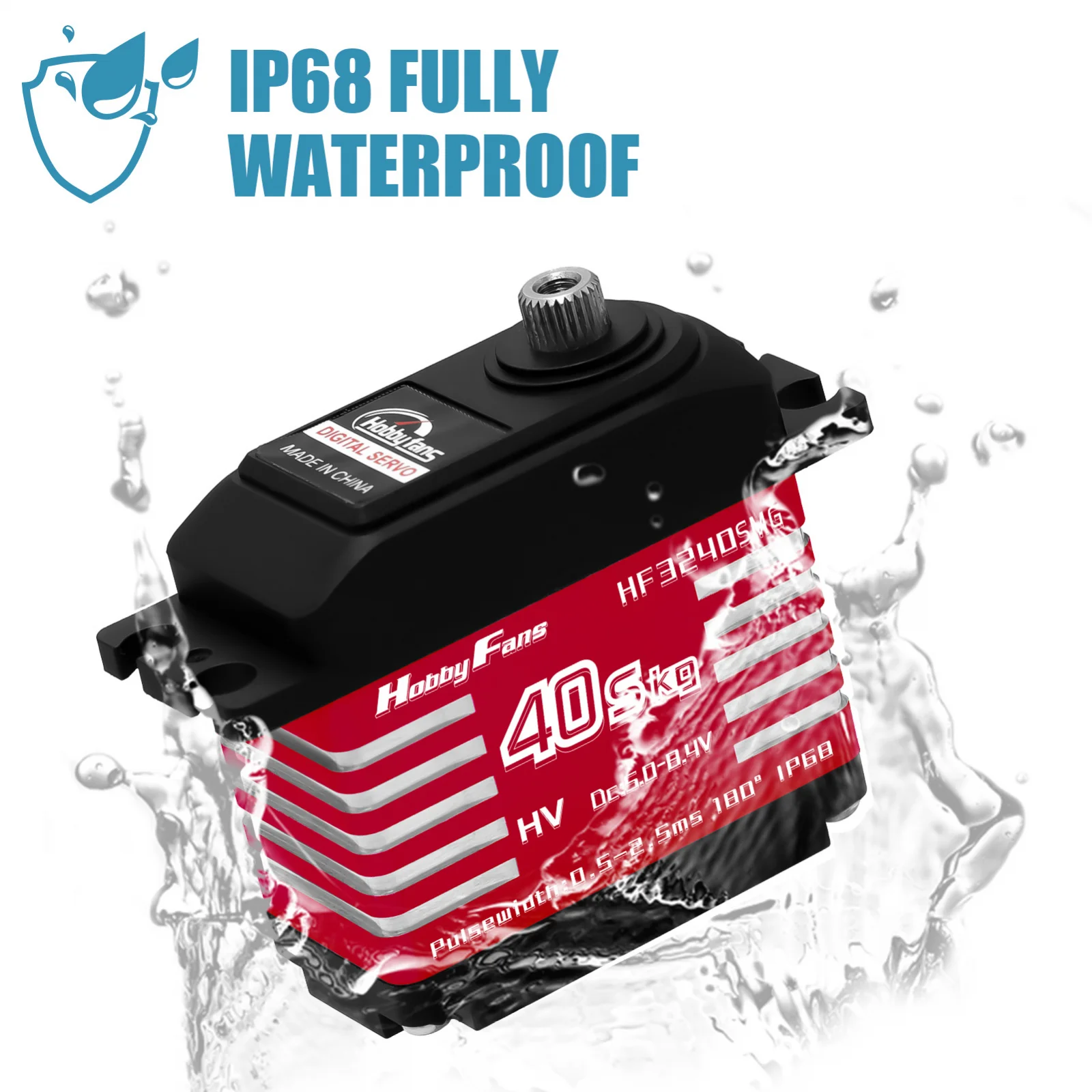 40KG HF3240SMG Digital Servo Brushless Motor 180 Degrees Angle Controllable Metal Gear IP68 Servos DIY Parts for RC Car Robot