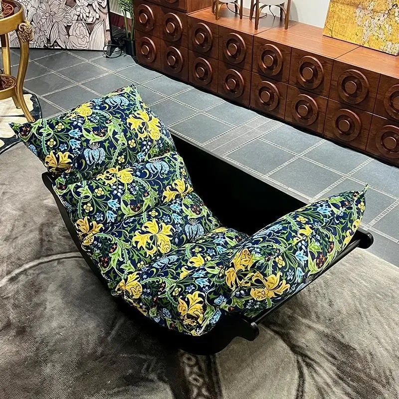Creative suede moon rocking chair lazy sofa small side table