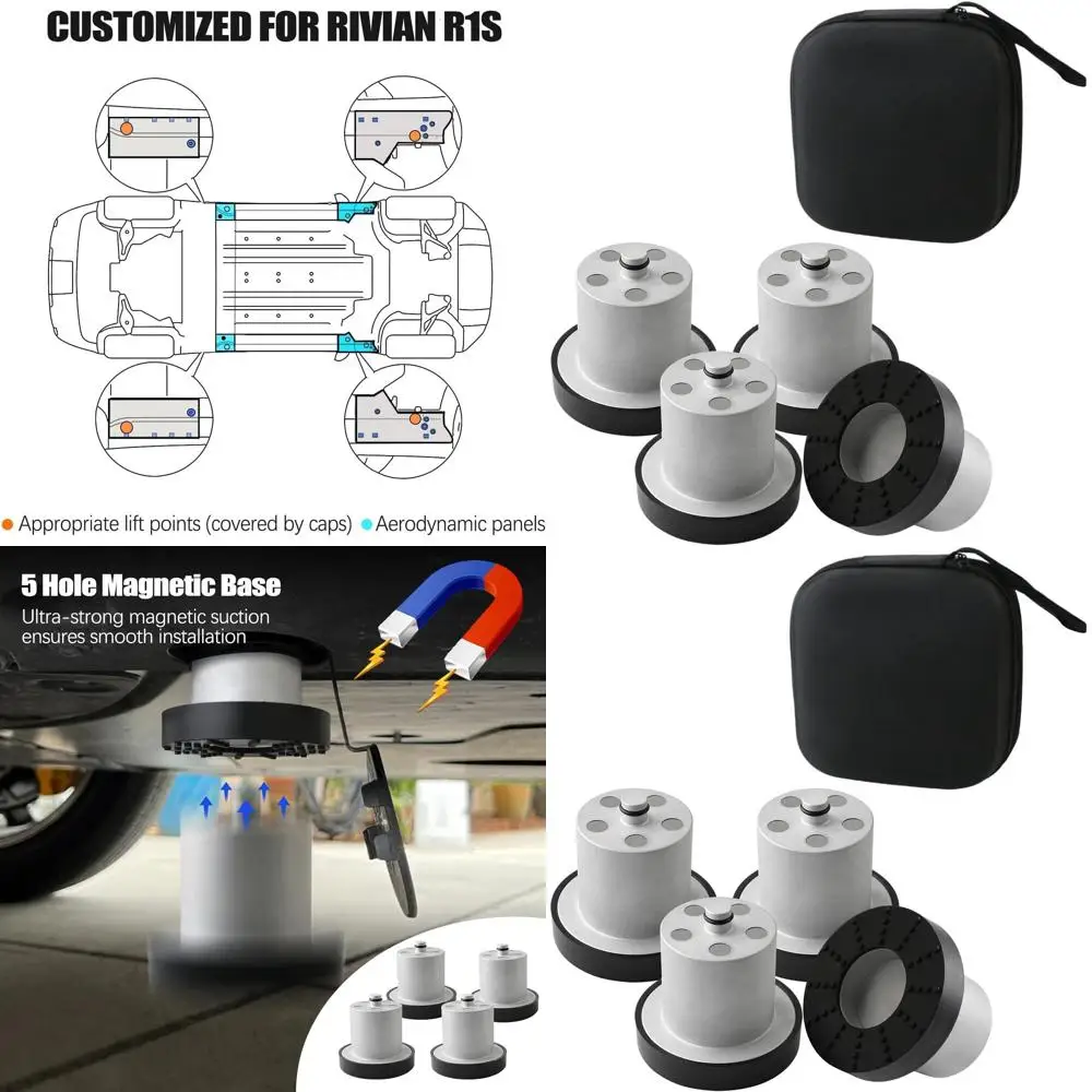 リビアン R1T および R1S 用磁気リフティングパック（保護ケース付き） - 4個パック、シルバー