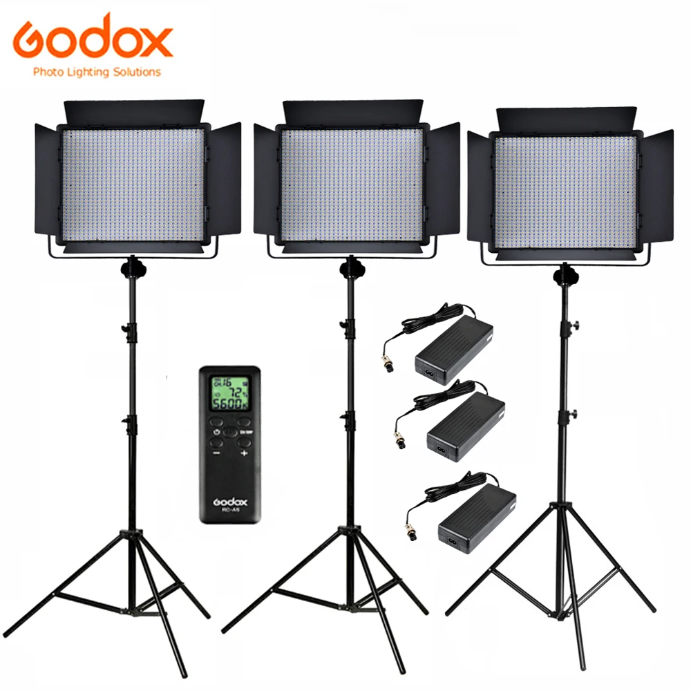 

Godox LED1000Bi II Bi-Color/ LED1000D II 5600K DMX порт дистанционного управления 1000 светодиодный видео светильник непрерывное освещение 2,8 m Комплект Подставки