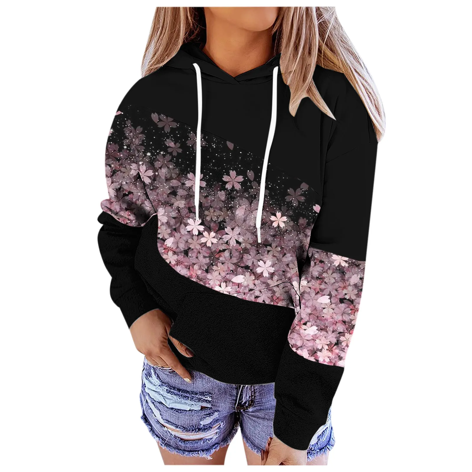 Y2k Butterfly Print Hoodies Women Oversized Hooded Sweatshirt Spring Autumn Harajuku Graphic Long Sleeve Pullovers Streetwear