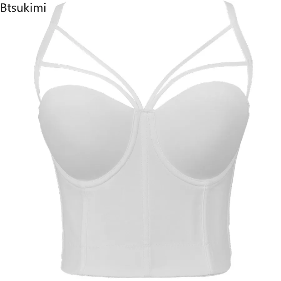 Sexy Women Corset Bustiers Breathable Support Push Up Bras Women Lingerie Corselet Tank Top Short Camis Solid Fashion Underwear