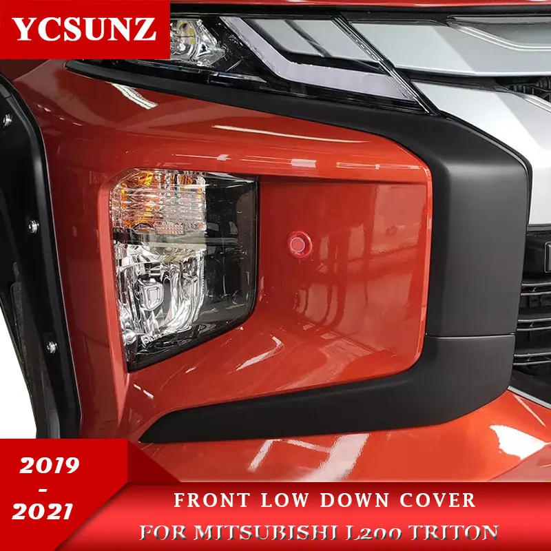 

front low down front moulding trim For mitsubishi L200 triton 2019 2020 2021 ABS car styling exterior parts accessories