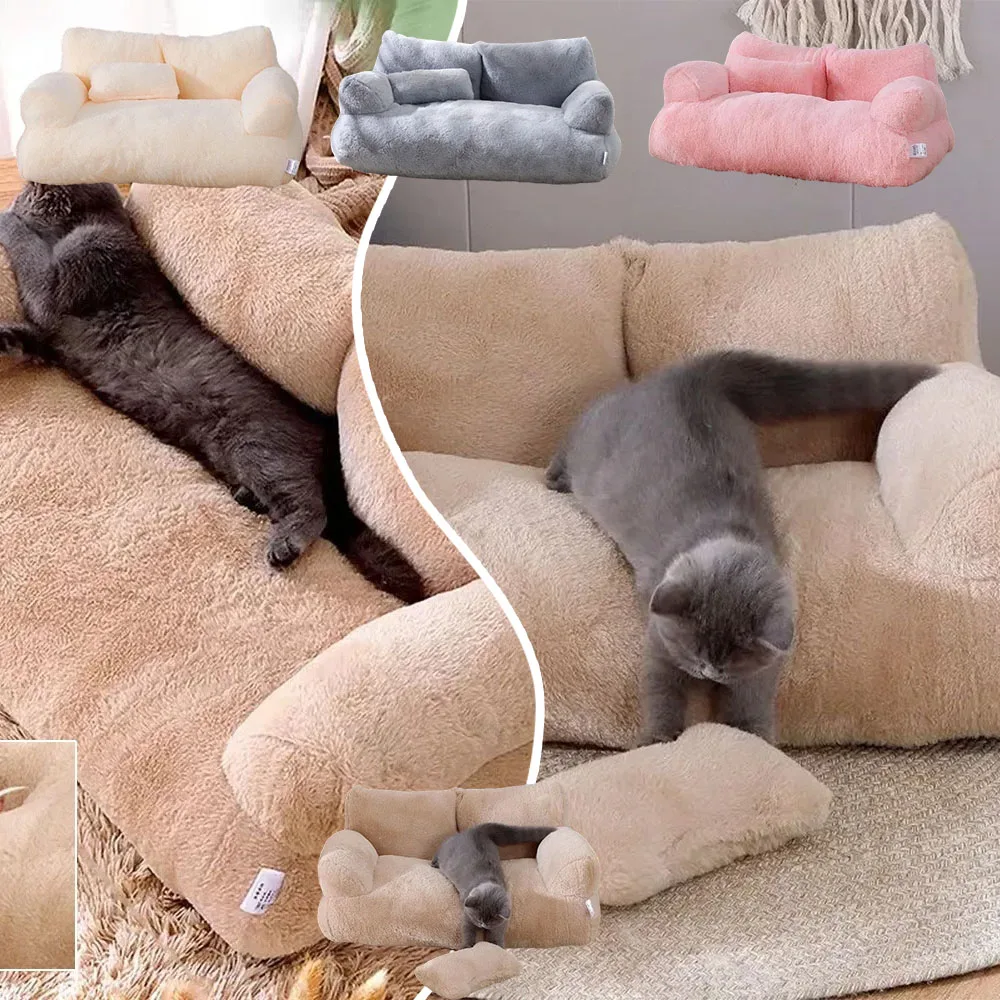 

Anti-slip Pet Nest Warm Winter with Filler Fluffy Plush Pet Sofa Dog House Soft Cat Nest Puppy Accessories Lits Pour Chat 고양이침대