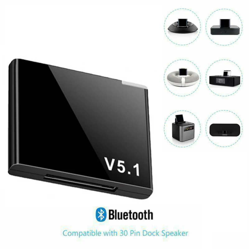 Bluetooth 5.1 Âm Thanh Thu Âm Nhạc Mini Không Dây Phát Có Mic Cho iPhone IPod IOS 30 Pin Jack Analog Loa