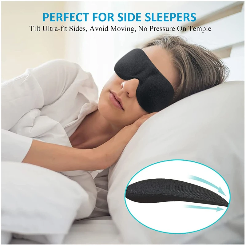 Full-coverage Sleep Eye Mask for Men and Women Night Eye Mask for Aviation and Travel Breathable Polyester Eye Protection Mask