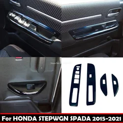 For HONDA STEPWGN / STEPWGN SPADA RP 2015-2021 P/W PANEL Door armrest Window Lift Switch Frame Car Styling Sticker Accessories